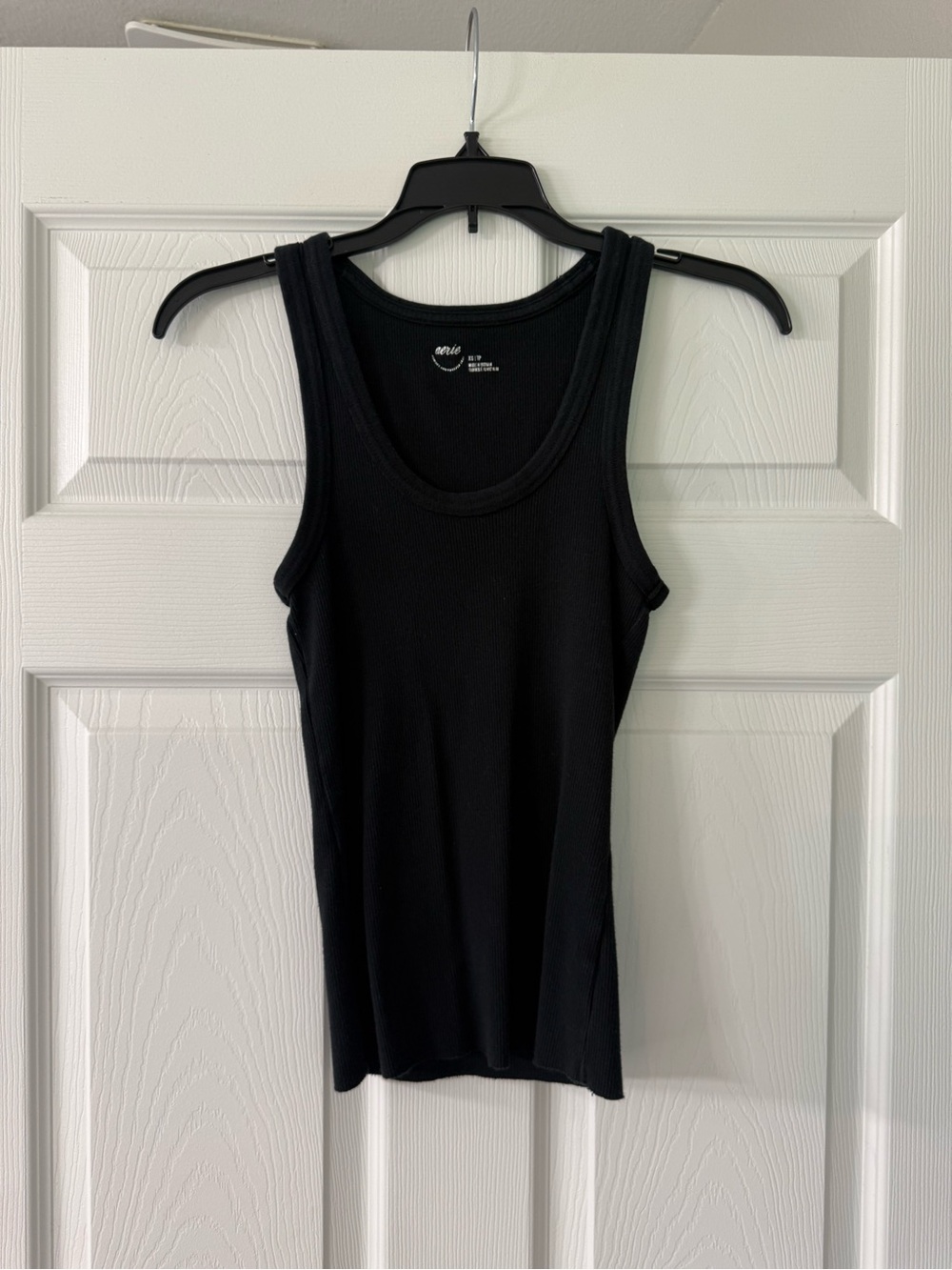 aerie Black Ribbed Tank Top
